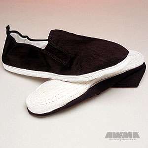 Black Kung Fu Shoes with White Soles Martial Arts Gear  