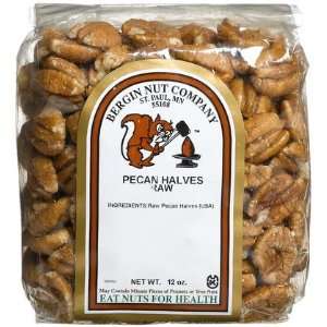 Bergin Nut Company Pecan Halves Raw, 12 oz Bags, 2 ct (Quantity of 2)