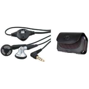 5mm Stereo Headset Headphone Earbud Earphone+Leather Case Holster 