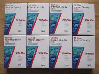 Genuine McAfee Internet Security 2012 3 PCs/Users Retail Box or Actual 