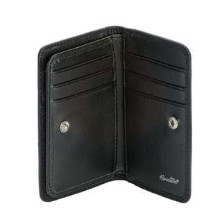Women Buxton Leather Black Deluxe ID Card Case Wallet  