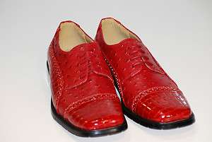 NIB Men Red Alligator Lace up Saddle Oxford Shoes Formal Dressy Shoes 