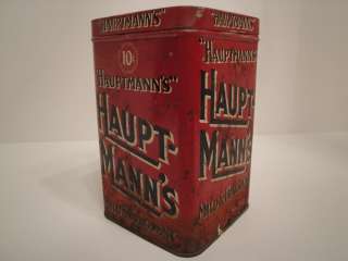 Vintage Hauptmanns 10 Cent Mild & Fragrant Cigar Tin  