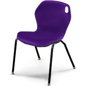 18H Intuit Stacking Chair with Powder Coat Frame   Purple Chair/Black 