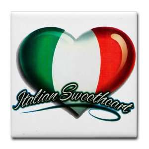  Tile Coaster (Set 4) Italian Sweetheart Italy Flag 