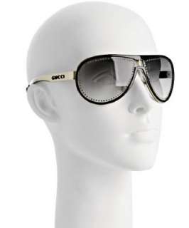 Gucci black crystal trim aviator sunglasses  