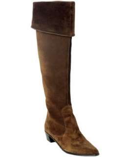 Brian Atwood tobacco suede Irinia over knee boots   up to 70 