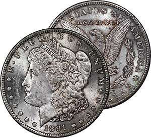1891 CC MORGAN DOLLAR SILVER COIN CHOICE BU KEY DATE  