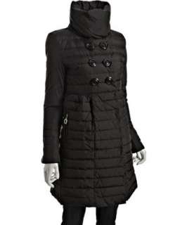 Betsey Johnson black quilted funnel neck down jacket  BLUEFLY up to 