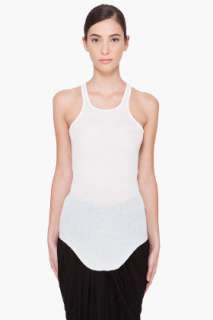 Rick Owens White Ribbed Tank Top for women  