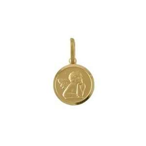  18K Yellow Gold Angel Medal (13mm/19mm with Bail) Jewelry