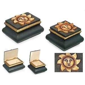  Wood jewelry boxes, Sun Rays (pair)