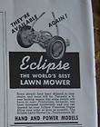 1946 antique eclipse push lawn mower ad 