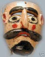 MEXICAN SOLDADO OLD WOODEN PAINTED MASK CHRISTIAN MEXICO LATIN AMERICA 