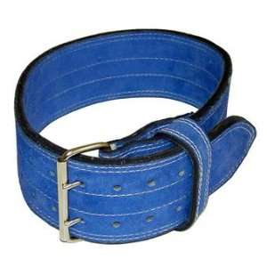 Leather Power Weight Lifting Belt  4 Blue (XXL 40 48)  