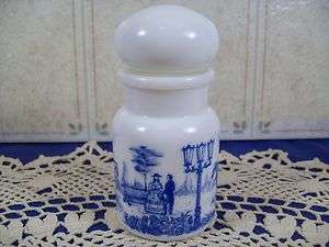 Vintage White Milk Glass Spice Container / Apothecary Jar MADE IN 