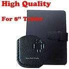 BLACK Universal High Quality 8 inch 8 Leather Case Cover for Tablet 