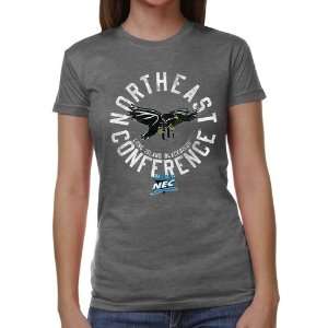 Long Island Blackbirds Ladies Conference Stamp Tri Blend T Shirt   Ash 