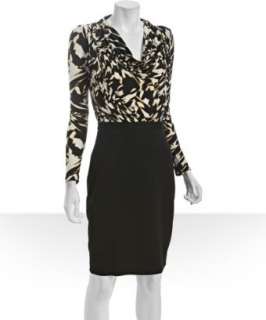 Taylor black printed jersey combo dress  BLUEFLY up to 70% off 