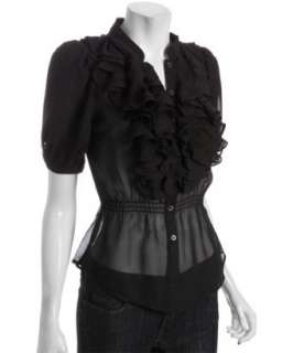 Romeo & Juliet Couture black chiffon ruffle blouse   