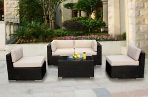 Outdoor Patio Wicker Furniture Deep Seating 5pc Set  