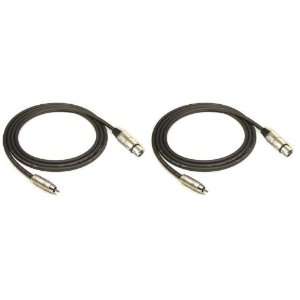  2 PACK 25 FT XLR FEMALE TO RCA MALE PRO AUDIO PATCH CABLE 