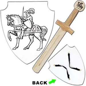   Armor Medieval Wooden Shield Short Sword Combo