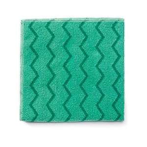  Reusable Cleaning Cloths, Microfiber, 16 x 16, Green, 12 