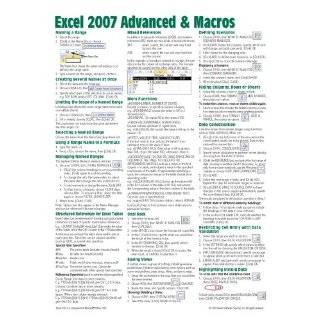 Microsoft Excel 2007 Advanced & Macros Quick Reference Guide (Cheat 