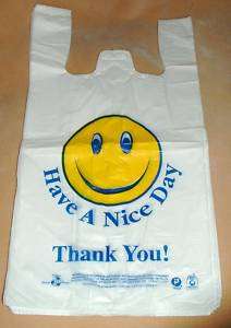 Have A Nice Day Happy Face Plastic Shopping Bags  