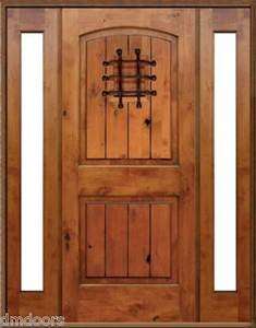 Entry Knotty Alder Wood Door 36x96 Full Lites & Speakeasy  