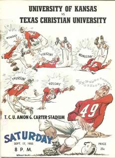 1955 TCU VS KANSAS FOOTBALL PROGRAM  