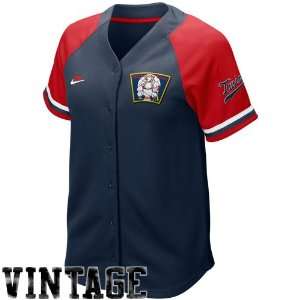  Nike Minnesota Twins Womens Navy Blue Red Cooperstown 
