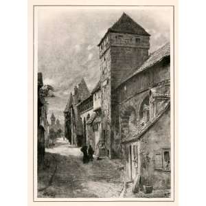 1927 Photolithograph Old Nuremberg Bavaria Germany Architecture Street 