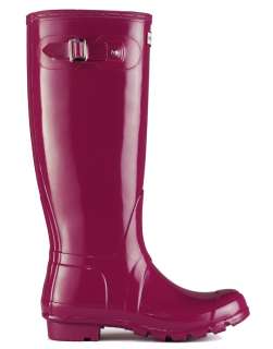 Hunter Original Tall Gloss Wellington Boots   Cranberry  