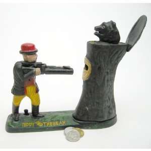   Bear Statue Collectors Die Cast Iron Mechanical Coin Bank   Gift Item