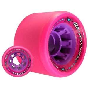   ATOMS pink 62m 92a roller skate speed wheels SET8