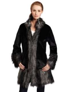 ABS by Allen Schwartz Womens Jacket With Faux Fur Silver 