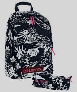 BILLABONG Tropical Backpack + Pencil Case / Make up Bag Sac Dos Bolsa 