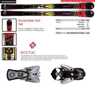 784486 Salomon Ski Scrambler Hot + S912 Ti SC 158 cm  