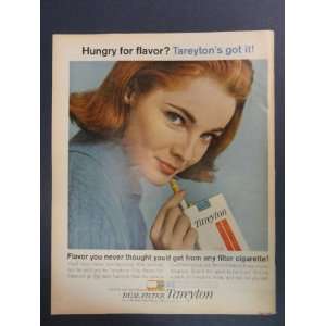  Tareyton Cigarettes. 1963 full page print advertisement 