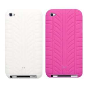  Wireless Two Tire Tread Silicone Cases / Skins / Covers (White, Pink 