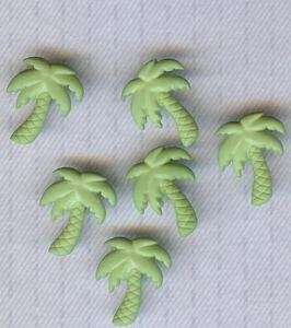 Small Green Palm Tree Novelty Theme Buttons   Sewing/Crafting  