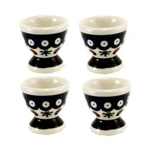 Polish Pottery Egg Cup Set of 4: Kitchen & Dining