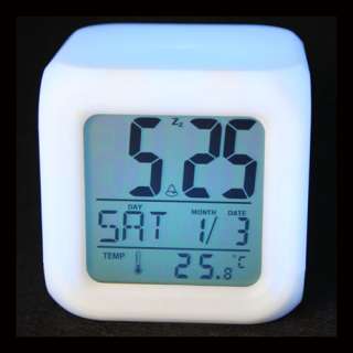 Color Change LED Digital Alarm Thermometer Clock  