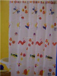Bugs in Bloom Fabric Shower Curtain & Shower Hooks  