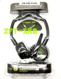 SKULLCANDY LOWRIDER XBOX 360 HEADSET HEADPHONES BLACK GREEN NEW  