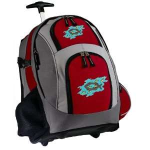  Christian Print Rolling Backpack Red