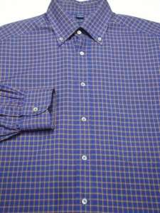 JEFF ROSE ITALY Btn Down Gingham Check Long Sleeve Casual Shirt L 