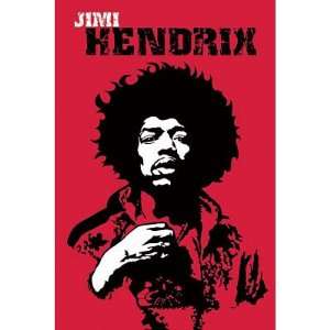  Jimi Hendrix (Red Background) Music Poster Print